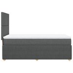 vidaXL Sommier à lattes de lit avec matelas Gris foncé 100x200cm Tissu