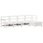 vidaXL Salon de jardin 5 Pièces blanc bois massif de pin