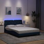 vidaXL Cadre de lit avec LED sans matelas bleu 120x200 cm tissu