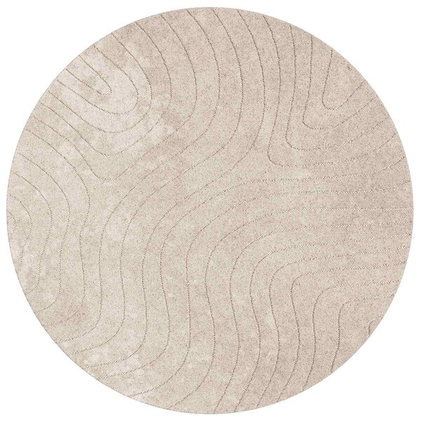 vidaXL Tapis d'intérieur et d'extérieur PALMERAS Beige Ø 160 CM