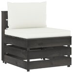 vidaXL Salon de jardin 7 Pièces avec coussins Bois imprégné de gris