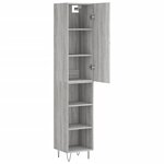 vidaXL Buffet haut Sonoma gris 34 5x34x180 cm Bois d'ingénierie