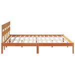 vidaXL Cadre de lit avec tête de lit marron ciré 180x200 cm en bois massif