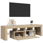 vidaXL Meuble TV avec lumières LED Chêne sonoma 140x36 5x40 cm