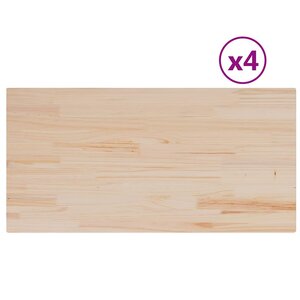 vidaXL Dessus de table 4Pièces 100x50x1 7cm rectangulaire bois pin massif