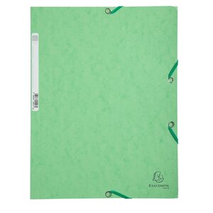 Lot De 3 Chemises À Élastiques 3 Rabats Carte Lustrée 400g/m2 - A4 - Nature - X 17 - Exacompta