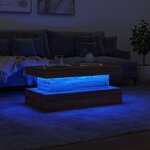 vidaXL Table basse avec lumières LED chêne marron 90x50x40 cm