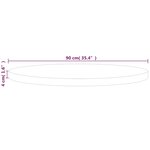 vidaXL Dessus de table rond Ø90x4 cm Bois de chêne massif non traité