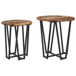 vidaXL Ensemble de tables d'appoint 2 Pièces Chêne fumé et noir