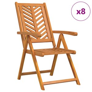 vidaXL Chaise de jardin 8 Pièces Marron 57 x 72 x 109 cm