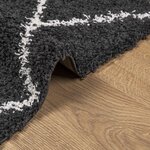 vidaXL Tapis shaggy à poils longs moderne noir et crème 100x200 cm