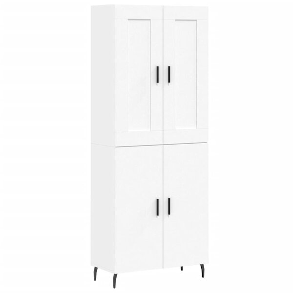 vidaXL Buffet haut Blanc 69 5x34x180 cm Bois d'ingénierie