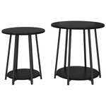 vidaXL Ensemble de tables d'appoint avec étagère 2 Pièces Chêne noir