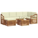 vidaXL Ensemble de canapé d'angle avec coussin 7 Pièces Naturel et Crème