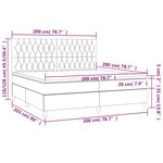 vidaXL Sommier à lattes de lit et matelas et LED Gris foncé 200x200 cm