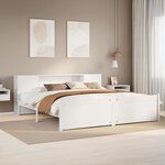 vidaXL Lit bibliothèque sans matelas blanc 180x200 cm bois pin massif