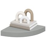 vidaXL Étagère d'angle flottante gris 25x25x3 8 cm MDF