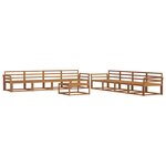 vidaXL Ensemble de canapés d'extérieur 9 Pièces Naturel