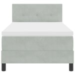 Lit à ressort vidaXL avec matelas Gris clair 90x200 cm Velours