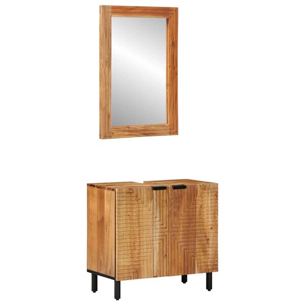 vidaXL Ensemble de mobilier de salle de bain avec étagère 2 Pièces Marron