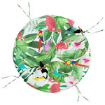 vidaXL Coussin rond multicolore Ø 100 x11 cm tissu oxford