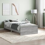 vidaXL Cadre de lit sonoma gris 90x190 cm bois d'ingénierie