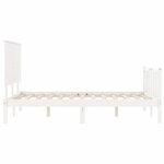 vidaXL Cadre de lit avec tête de lit blanc 200x200 cm bois massif