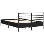 vidaXL Cadre de lit noir 140x190 cm bois d'ingénierie et métal