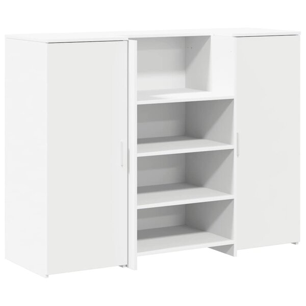 vidaXL Bureau de réception blanc 135x50x103 5 cm bois d'ingénierie