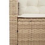 vidaXL Canapé de jardin avec table et coussins en forme de L beige