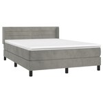 vidaXL Sommier à lattes de lit et matelas Gris clair 140x190cm Velours