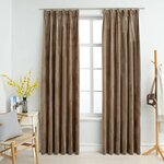 Vidaxl rideaux occultants avec crochets 2 pièces velours beige 140x175 cm