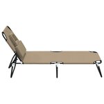 vidaXL Chaise longue pliante taupe tissu oxford acier enduit de poudre