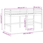 vidaXL Lit mezzanine enfants avec rideaux sans matelas rose 90x200cm