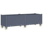 vidaXL Jardinière à roulettes gris 160x50x54 cm PP