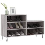 vidaXL Armoire à chaussures Sonoma gris 102x36x60 cm Bois d'ingénierie