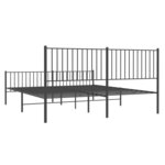 vidaXL Cadre de lit métal avec tête de lit/pied de lit noir 183x213 cm