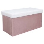 Banc coffre de rangement bicolore imitation fourrure léo