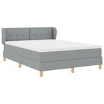 Lit Box Spring vidaXL avec Matelas - Gris clair  140x190 cm  Tissu