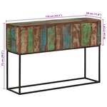 vidaXL Table console 110x30x75 cm bois massif de récupération et fer
