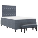 vidaXL Lit à ressorts avec matelas Gris foncé 120 x 190 cm Velours