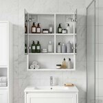 vidaXL Armoire Miroir de Salle de Bain Blanc 50 x 14 5 x 70 cm