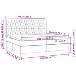 vidaXL Sommier à lattes de lit matelas et LED Crème 200x200 cm Tissu