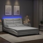 vidaXL Cadre de lit avec LED sans matelas blanc 140x190 cm