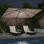 vidaXL Parasol Roma à Bras Déporté Taupe et Noir 352 x 251 x 265 cm