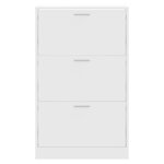 vidaXL Armoire à chaussures Blanc 63x24x103 cm Bois d'ingénierie