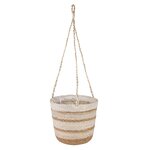 vidaXL Paniers à plantes en herbe de mer 3 Pièces Naturel  Blanc et Beige