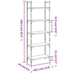 vidaXL Bibliothèque à 5 niveaux noir 60 5x24x166 5cm bois d'ingénierie