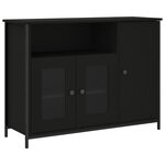 vidaXL Buffet noir 100x35x75 cm bois d'ingénierie
