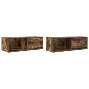 vidaXL Meubles TV 2 Pièces chêne fumé 80x31x25 5 cm bois d'ingénierie